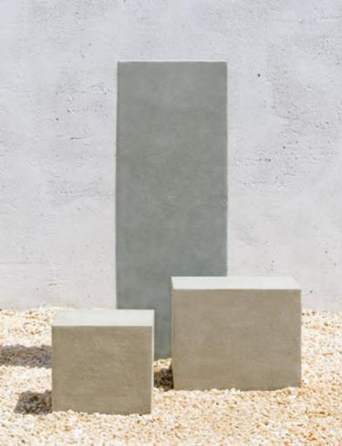 Campania International Cast Stone Short Square Textured Pedestal Urn/Planter Campania International